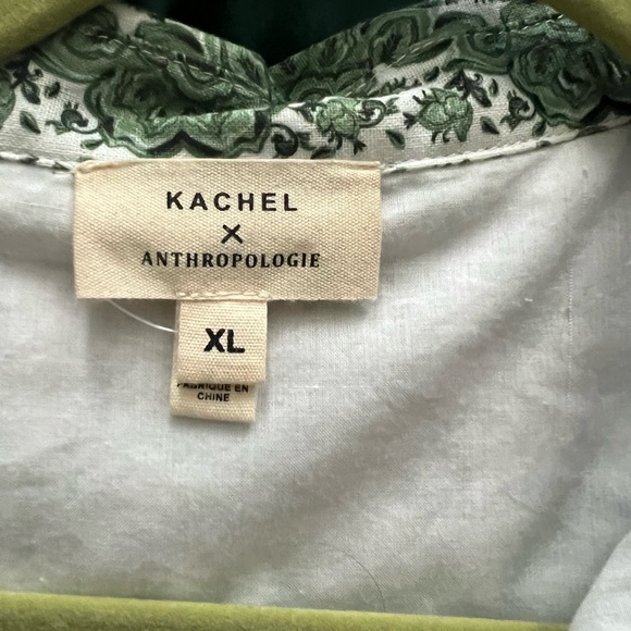 Anthropologie Green and White Long Sleeve Dress - Picture 3 of 7